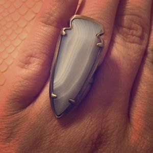 Kendra Scott white banded agate Kenny ring